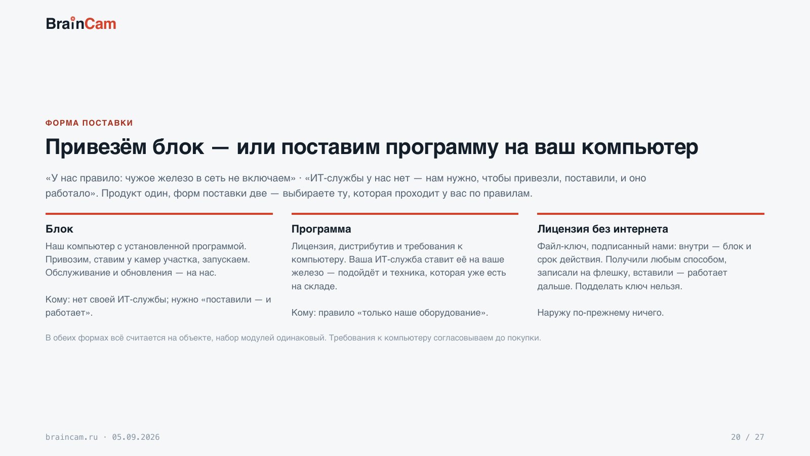 Лист 20 — Привезём блок — или поставим программу на ваш компьютер